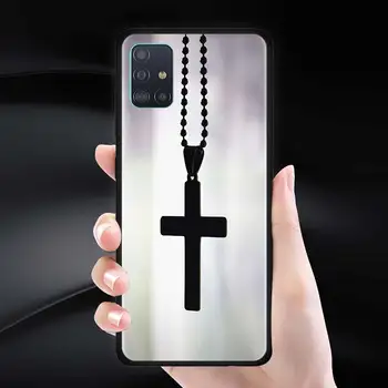 Telefono Dėklas Samsung Galaxy M51 M31 M30s M31s M21 M11 M01 A7 A9 2018 F41 Premjero Soft Shell Krikščionių Religinės Jėzaus Kryžius