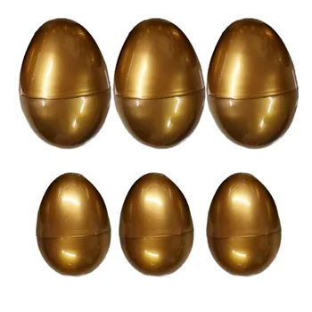 6pcs Velykų Kiaušiniai Tuščius kiaušinių Lukštus Vaikų Kiaušinių Žaislais (Golden)