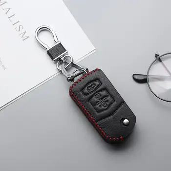 Natūralios Odos Automobilių Klavišą Atveju Padengti Mazda CX 5 2 3 6 GJ GH BK GG CX5 CX3 CX-5 Demio CX7 MX5 CX9 paketų prižiūrėtojų raktinę Keychain Priedai