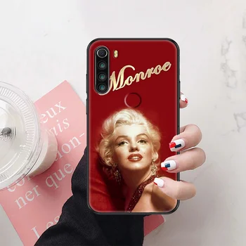 Seksualus Marilyn Monroe Telefoną atveju Xiaomi Redmi Pastaba 7 7A 8 8T 9 9A 9S 10 K30 Pro Ultra black gana svarbiausias mados coque