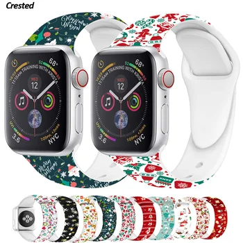 Kalėdų Diržu, Apple watch band 44mm 40mm 38mm 42mm Sporto Silikono diržas watchband apyrankę iWatch serijos 3 4 5 se 6 grupė