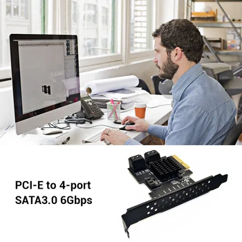 PCI-E 4X GEN3 į SATA 3.0 Išplėtimo Plokštę 5 Uostas Visu Greičiu 6G Perdavimo Plėtra IPFS Standžiojo Disko JMS585 už Win7 / 8 / 10 / Linux