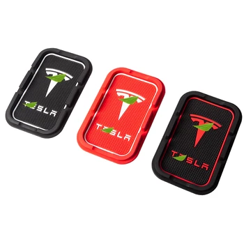 Vxvb Nauja Tesla Model 3 X S Modelis Y 2021 Priedai Telefono Turėtojas Kilimėlis Anti-slydimo Slydimo Model3 ModelY Automobilio prietaisų Skydelyje Ne Slydimo Padas