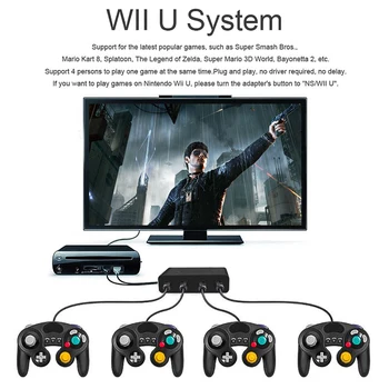 Karšto USB Adapteris Keitiklis 4 Uostų Wii-U, PC Jungiklis Konverteris, Skirtas PC Žaidimas Aksesuaras GameCube Valdikliai