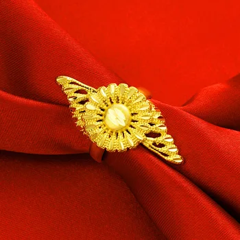 Hiperbolė Gėlių Žiedai, Manžetai Geltonos Aukso Užpildytas Kūrybos Piršto Sužadėtuvių Žiedas Žada Vestuvių Papuošalai
