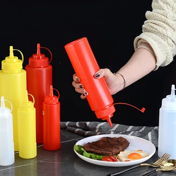 Plastikiniai Išspausti Buteliai Matavimo Trykšti Pagardų Buteliai Su Dangteliu Salotų Padažas Balionėlis Aliejaus Butelis Padažu Valtys, Mini Virtuvė