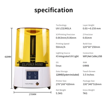 NOVA3D Naują Atvykimo Elfin3 Mini 3D Spausdintuvas 5.5 colių LCD UV Dervos Spausdintuvai 3D Spausdinimo WIFI APP Kontrolės 3d принтер impresora 3d
