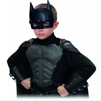 Vaikų Berniukų Raumenų Gpgb Vyras Kostiumai Su Kauke Apsiaustu Filmo Personažas Batmaned Gaubtas Superhero Batboys Cosplay Helovinas Šalis Žaislai