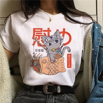 2020 Naujas Mados Moterų korėjos Atsitiktinis marškinėliai Moteriška Marškinėliai Piktžolių Viršūnes Spausdinti Hip-Hop Derliaus Prarasti Harajuku Kawaii Tshirts