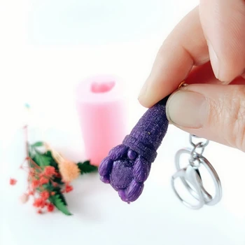 Rankų darbo 3D Gnome Keychain Dervos Pelėsių Pasisekė Dinozaurų Gnome Apdailos Pakabukas Silikono Dervos Lieti Pelėsių Amatų Įrankiai