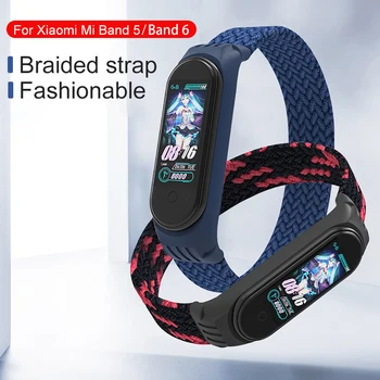 Nylon Dirželis Xiaomi Mi Band6 Band5 Apyrankės Apyrankės Sporto Kvėpuojantis Apyrankė Xaomi Xiami juosta 6 5 Dirželio Pakeitimo