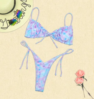 Mini Vikinis Push Up Tanga Bikini Komplektas 2021 Metų Vasaros Maudymosi Kostiumėliais Moterų Maudymosi Kostiumėliai, 2 Gabalas Maudymosi Sexy Hot Moterų Paplūdimio