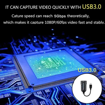 WVVMVV USB 3.0 HDMI suderinamus Vaizdo įrašymo Įrenginys HD USB Video Capture Card Grabber Diktofono PS4 DVD Kamera Live Stream