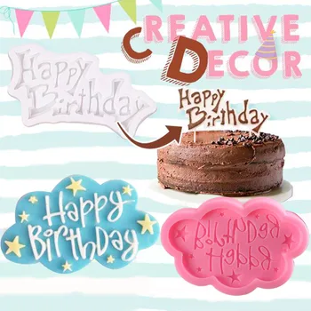 Pelėsių Šokoladas - Happy Birthday Cake Pelėsių Silikono Raštas Pelėsių