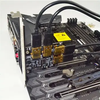 6pcs USB 3.0 PCI-E Express 1x iki 16x Riser Card Adapter PCIE 1 iki 4 Lizdas PCIe Port Multiplier Kortelę už BTC Bitcoin Miner Kasyba