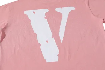 Vyrai t VLONE marškinėliai medvilnė, streetwear moteriški marškinėliai JAV vasaros trumpomis rankovėmis prekės hip-hop marškinėlius rožinė