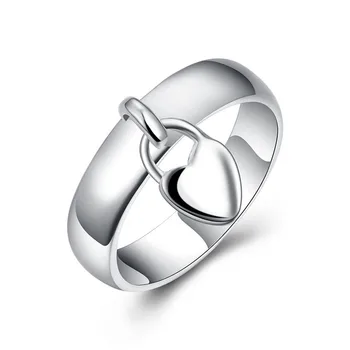 925 Sterlingas Sidabro Širdies Fiksavimo Žiedą Klasikinės Moterų Mados Vestuvių Dalyvavimo Šalies Dovanų Žavesio Papuošalai Dovana