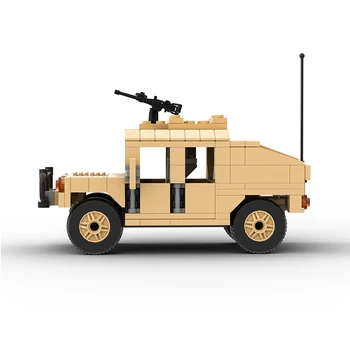 JAV Karinės Šiuolaikinės Kariuomenės Humvee Transporto priemonės Ateina Su 2 Armijos Minifigs Karių Ginkluotė Ginklų Kūrimo Bloką Plytų Vaikams, Žaislų, Dovanų