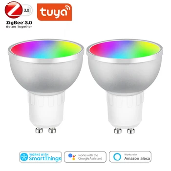 Tuya Zigbee GU10 Dėmesio WiFi Smart Šviesos diodų (LED) Lemputė Balta Šilta Pritemdomi Laikmatis, Funkcija Magic Lemputė Dirbti su Alexa/ 