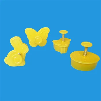 4Pcs Easter Bunny Modelį, Plastikinių Kepimo Formą Virtuvės Sausainių Cookie Cutter Konditerijos Stūmoklį 3D Mirti Minkštas Tortas Dekoravimo Įrankiai