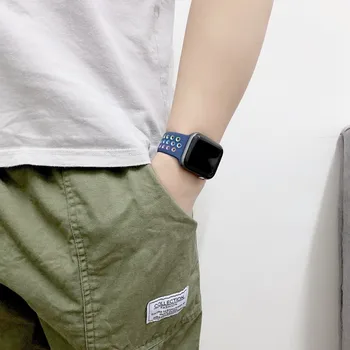 Dirželis Apple Watch Band 44mm 40mm 38mm 42mm Sporto Silikono Watchband Correa Apyrankę iWatch 