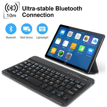 Mini Bluetooth Klaviatūra Belaidė Klaviatūra Įkrovimo iPad Telefoną, Planšetinį kompiuterį rusijos ispanų Klaviatūra, Skirta 