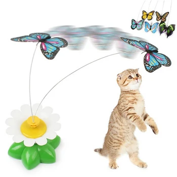 Automatinis Sukasi Spalvingas Drugelis Funny Cat Šunų Žaislus, Elektros Hummingbird Plaukioja Dantį Žaislas Katėms Žvalgybos Trainning