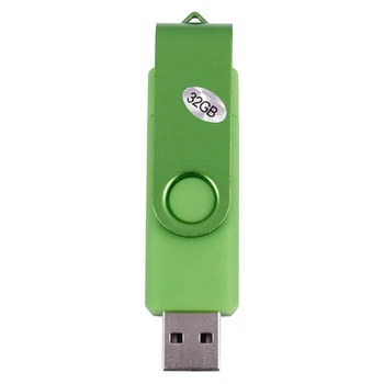 USB Mini Memory Stick 32GB, USB 2.0 Flash Drive Atminties OTG už Patogų KOMPIUTERIO, Geltonas