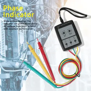 SP8030 Skaitmeninis Etapas Sukimosi Indikatorius LED Garso Fazių Seka Matuokliu patikrinti, trijų fazių AC įtampa 200V - 480V