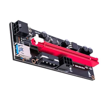 PCI-E Riser Valdybos 1X iki 16X Plėstuvas 6-pin Adapter Card PCI-E GPU Extender 