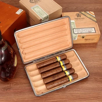 Odos Cigarų Atveju Klasikinis Kedro Medienos Cigarų Humidoras Lauko Nešiojamų Kelionių Sigaar Dėžutė Cigarų COHIBA Priedai