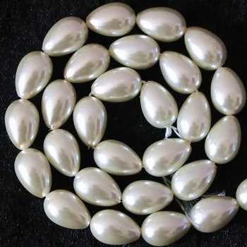 Naujas imitacija vandens lašelius ašaros shell imituojamas-perlų balta ir kreminė 5x7mm 7x9mm 9x13mm papuošalai priėmimo 15inch B1079