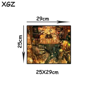 XGZ Kraštovaizdžio Didelio Dydžio Pelės Mygtukai Juoda Užraktas Krašto Anime Triukšmingo Miesto Kompiuterio Stalo Žaidimo Kilimėlis Non-slip Gumos Universalios
