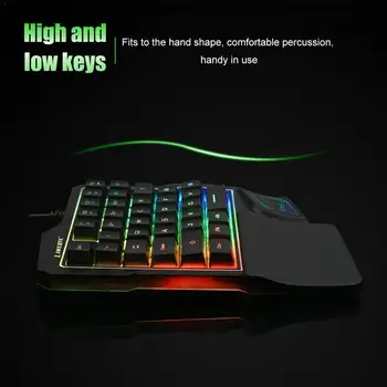 Viena Ranka Mechaninė Žaidimų Klaviatūra RGB Apšvietimu ir Klaviatūros Nešiojamų Žaidimų PC Žaidimų Valdiklis 