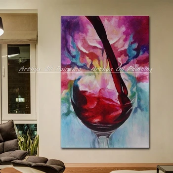 Arthyx Rankomis Dažyti Vynuogių Raudonas Vynas, Drobė, Aliejus, Tapyba, Modernus Abstrakčių Paveikslų Namų Puošmena Valgomojo Kambario Sienos Meno Nuotrauką