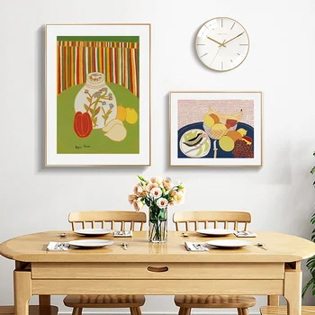 Šiaurės šalių literatūros ir meno mažų šviežių vaisių vaza kambarį valgomasis freskos plakato spauda nuotrauką drobė dekoratyvinis nuotrauką