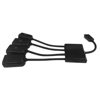 4 in 1 Prievadai Micro USB HUB Adapteris su Maitinimo Įkrovimo OTG Hub Host Kabelis Laido Adapteris, skirtas 