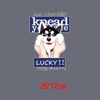 Mielas animacinių filmų Geležies Perdavimo šunų, kačių Buldogas Pathes šilumos spauda Ant T-shirt suknelės džinsinio audinio krepšiai lygio skalbti lipdukai