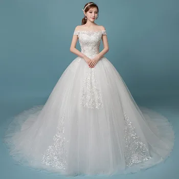 2021 Naujas Mados Nėriniai Vestido De Novia Paprasta Vestuvinė Suknelė Princesė Vestuvių Suknelės Greitas Pristatymas
