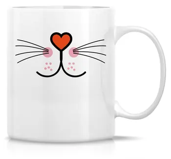 Mielas Kitty Cat Veido Šypsena 11 Oz Keraminės Kavos Puodeliai - Juokinga, Sarkastiškas, Motyvacijos, Įkvepiantis gimtadienio dovanos