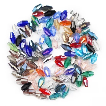 UPGFNK Briaunotas Austrijos Ilgai Bicone crystal beads 100vnt 4*8mm stiklas, Stiklinimo Prarasti karoliukų, rankų darbas Papuošalai, apyrankės padaryti 