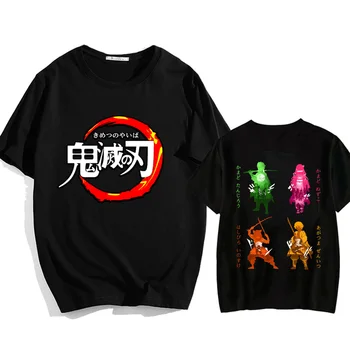 Karšto Anime Kimetsu Nr. Yaiba Marškinėliai Moterims Vyrų Mados T-shirt Demon Slayer Tanjirou Nezuko Zenitsu Inosuke T-shirt Grafikos Tees