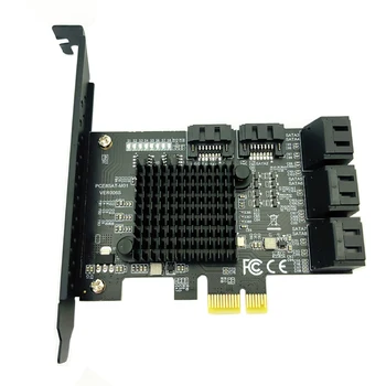 PCI-e 8 Uostai SATA 3 III 3.0 6 Gb SSD Adapter PCIe PCI-e x1 Valdiklio plokštės Plėtimosi Kortelės Palaikymas x4 x6 x8 x16 88SE9215