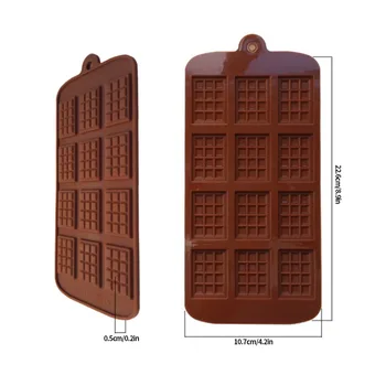 Naujas 12 Ertmių Grotelių Formos 3D Silikono šokolado Liejimo 