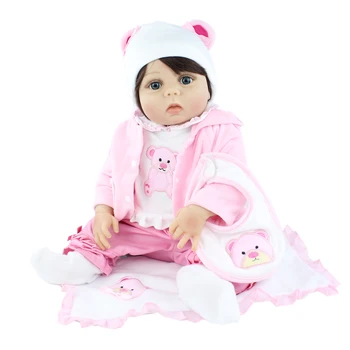 55 CM Visas Silikono Kūno Atgimsta Lėlės Girl Minkšto Vinilo Naujagimių Dress Up Bebe Žaisti Namuose prieš Miegą Žaislas