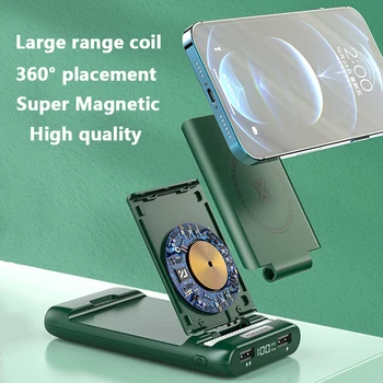 Nešiojamų 10000mAh Magnetinio Belaidžio powerbank apple magsafe įkroviklį, Išorės pagalbinės baterijos iphone12promax Galia Bankas