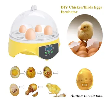 7 Kiaušiniai Talpa Vištos Kiaušinių Inkubatorius Paukščių Kiaušinių Stovas Dėklas Automatinė Pažangios Kontrolės Putpelių Papūga Inkubacijos Priemonė, EU Plug