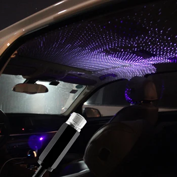 1pcs Mini LED Automobilio Stogo Star Naktį Žibintai Projektoriaus Šviesos SEAT Ibiza Leon Toledo Arosa Alhambra Exeo FR Supercopa Mii Altea