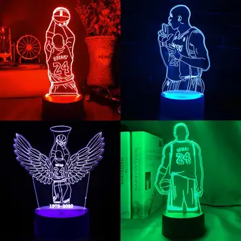 LED Krepšinio Naktį Šviesos 3D Iliuziją, Lempa, Maža Galia Kobe, Šokinėti, Šaudyti Pav Galinio vaizdo Miegamojo Puošmena Lempos