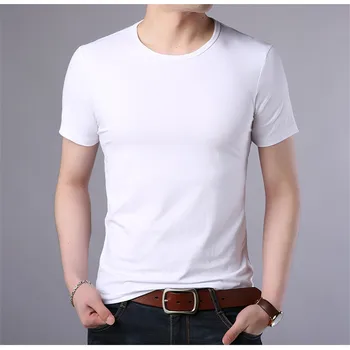 Trumparankoviai marškinėliai vyriški 2 vasaros nauja tendencija korėjos versija medvilnės pavasarį vyrų apvalios kaklo pusė rankovėmis drabužius